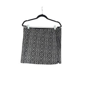 Tranquility Womens Printed Skort Sz Large Black Gray Pull On